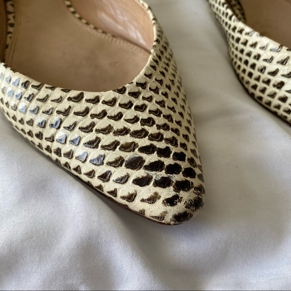 Diane Von Furstenberg Snakeskin Pointed Flat - Picture 2 of 6